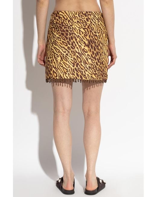 Zimmermann Natural Animal Print Skirt