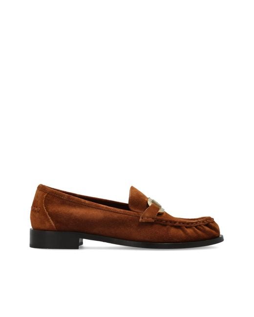 Ferragamo Brown "Maryan" Suede Loafers
