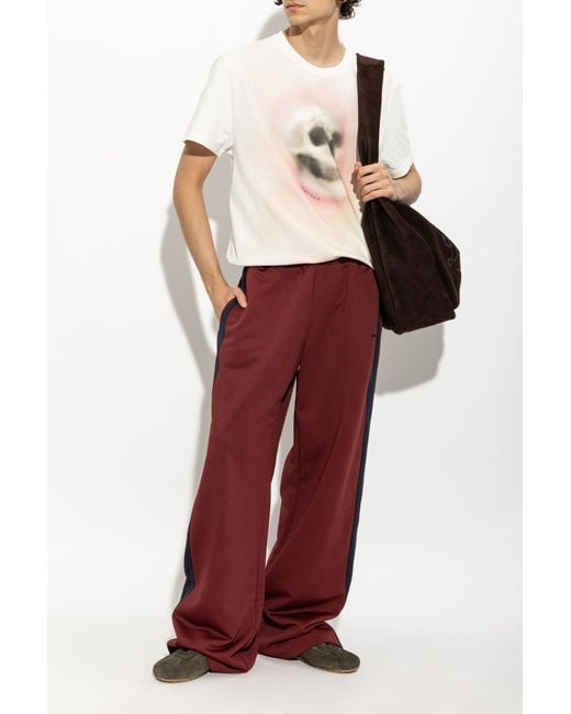 McQueen White T-Shirt With Print for men