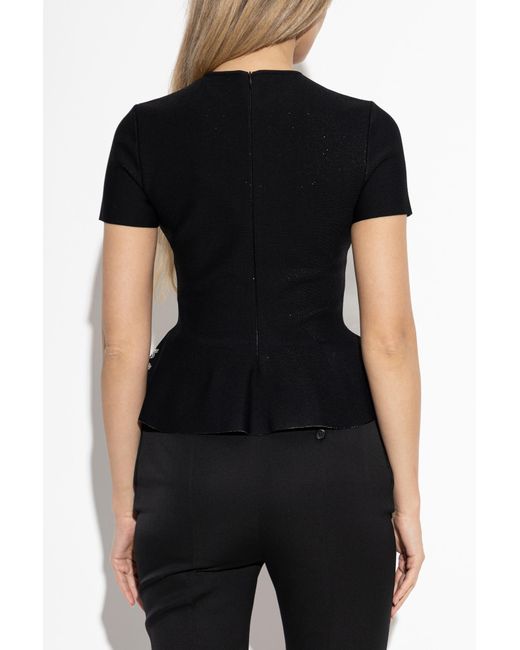 McQueen Black Top With Lurex Thread