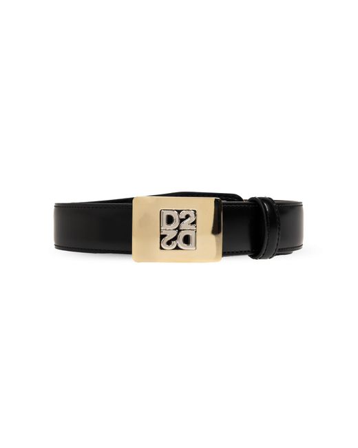 DSquared² Black Leather Belt for men