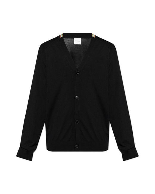 Paul Smith Black Wool Cardigan for men