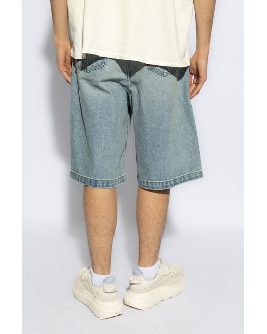 Rhude Blue Denim Shorts, for men