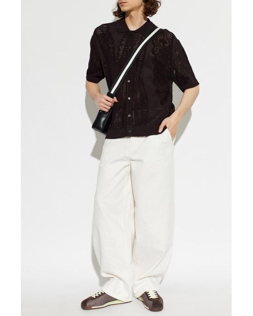 Lacoste Black Shirt With Logo Patch for men