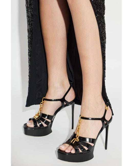 Balmain Black Platform Sandals