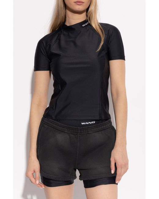 T By Alexander Wang Black Logo Top