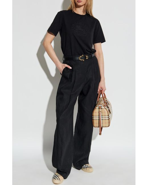 Burberry Black T-Shirt With Logo
