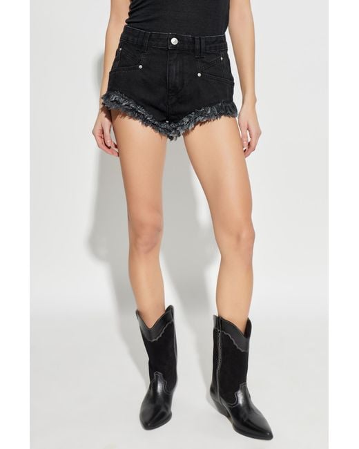 Isabel Marant Black "Eneidala" Denim Shorts