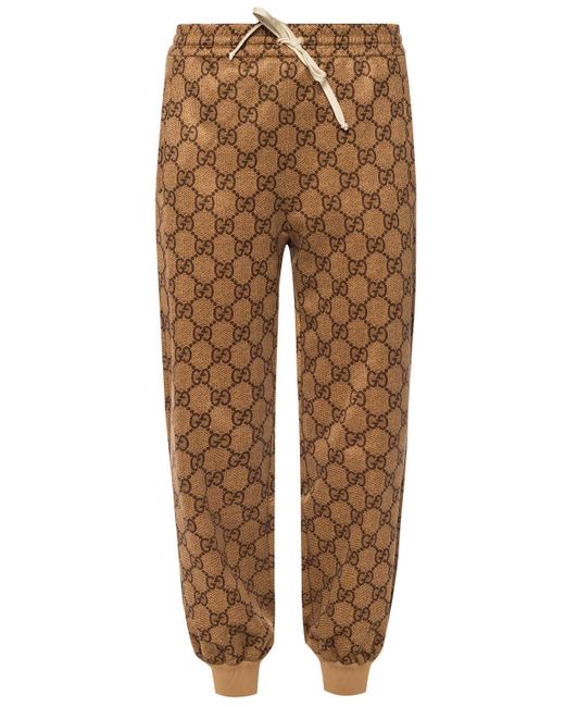 Gucci Brown Technical Knit Logo Jogging Bottoms