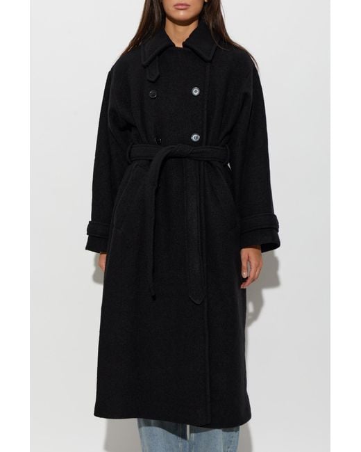 A.P.C. Black Wool Coat 'Lea'