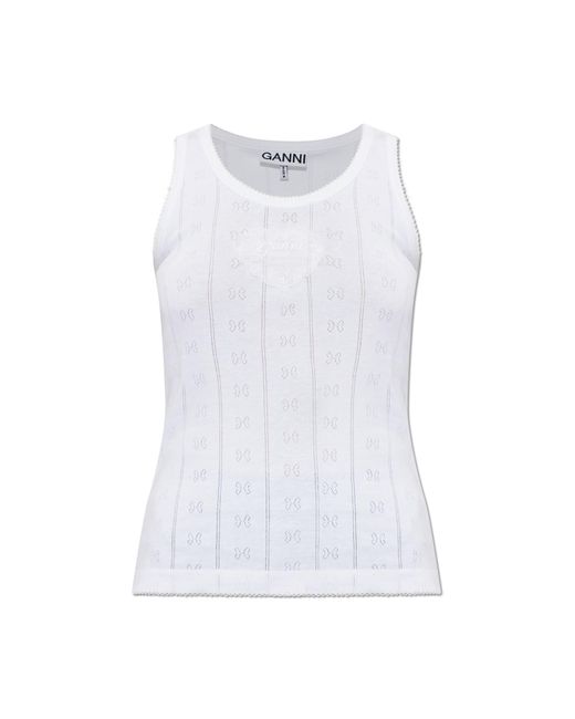 Ganni Black Top With A Patch