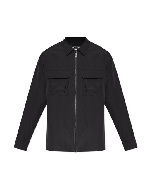 Versace Jeans Couture Black Jacket With Raised Logo On The Back for men