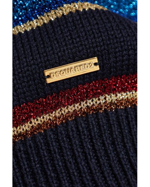 DSquared² Blue Cardigan With Striped Pattern