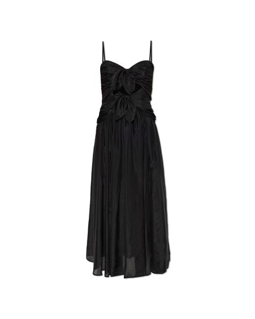 Zimmermann Black Silk Off-The-Shoulder Dress