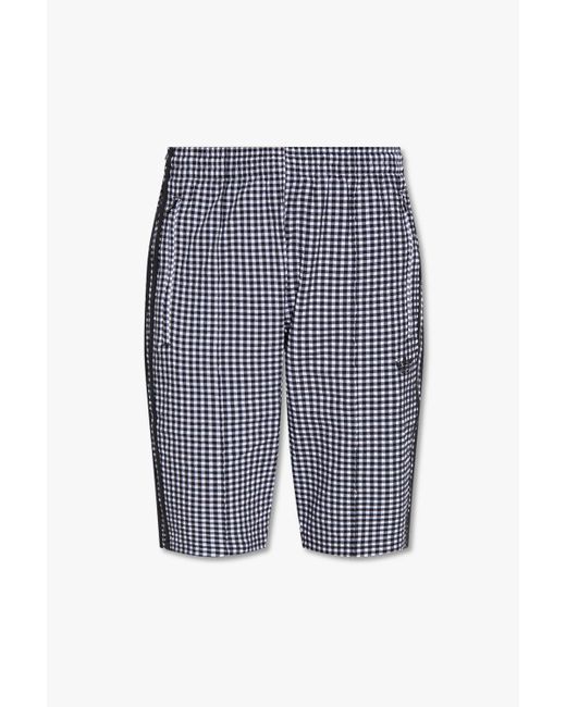 adidas Originals Cotton Checked Shorts in Black | Lyst