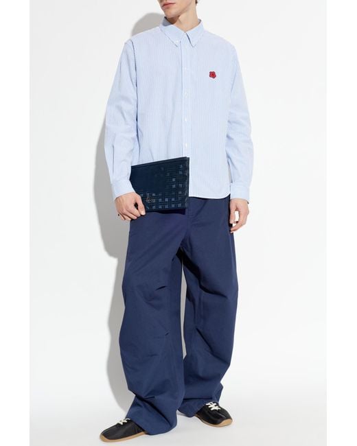 KENZO Blue Striped Shirt for men