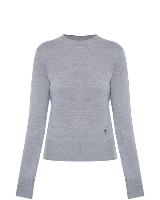 AMI Gray Thin Wool Sweater