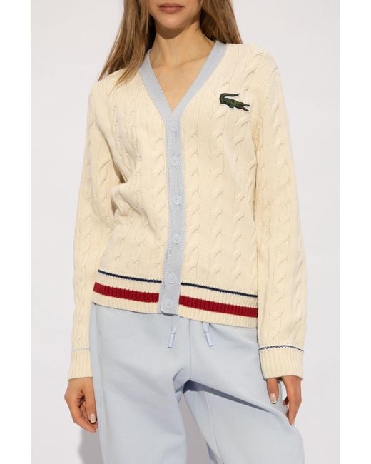 Lacoste Natural Cardigan With Logo, '
