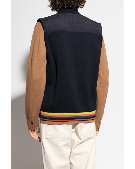 Paul Smith Blue Vest With Quilted Front for men