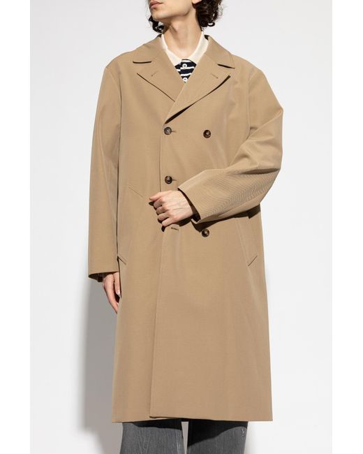 A.P.C. White Double-Breasted Coat for men
