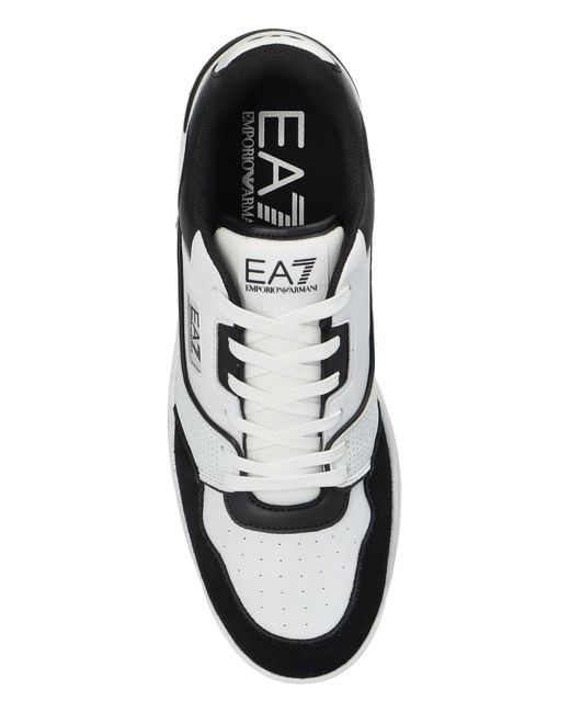 EA7 White Sports Shoes With Logo for men