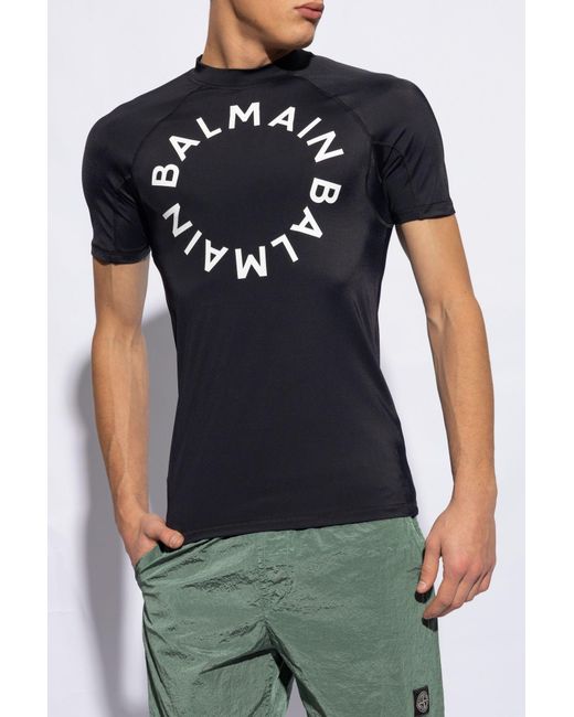 Balmain Swim T-shirt in Black for Men | Lyst