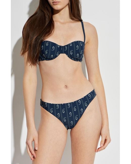 Tory Burch Blue Bikini Top