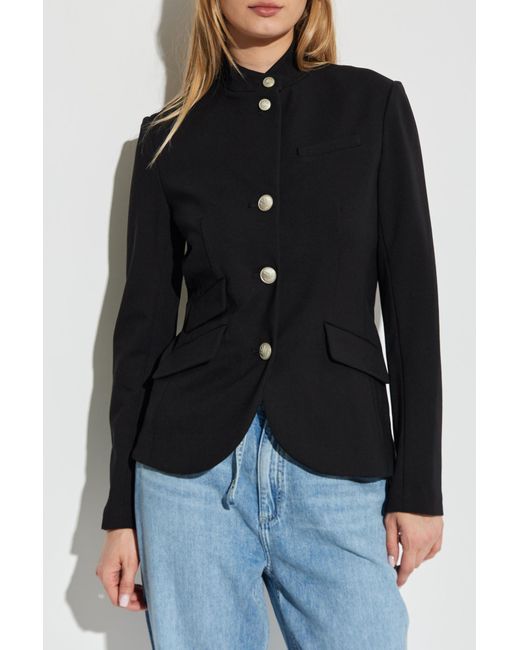 Rag & Bone Black Jacket With Stand-Up Collar