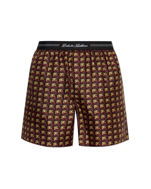Dolce & Gabbana Brown Silk Shorts for men