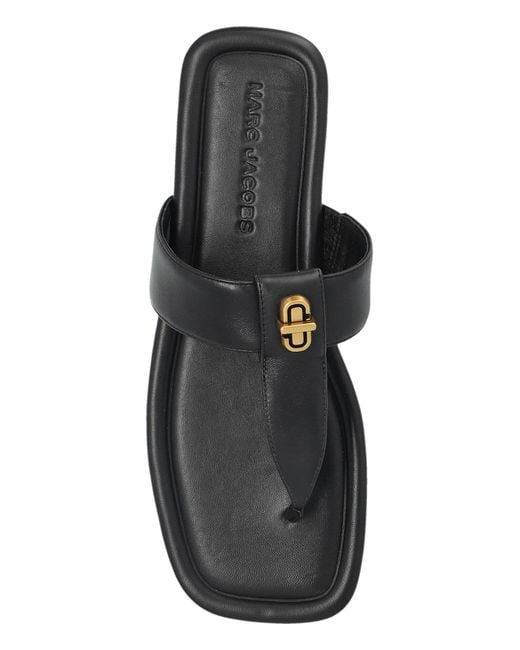 Marc Jacobs Black Leather Slides