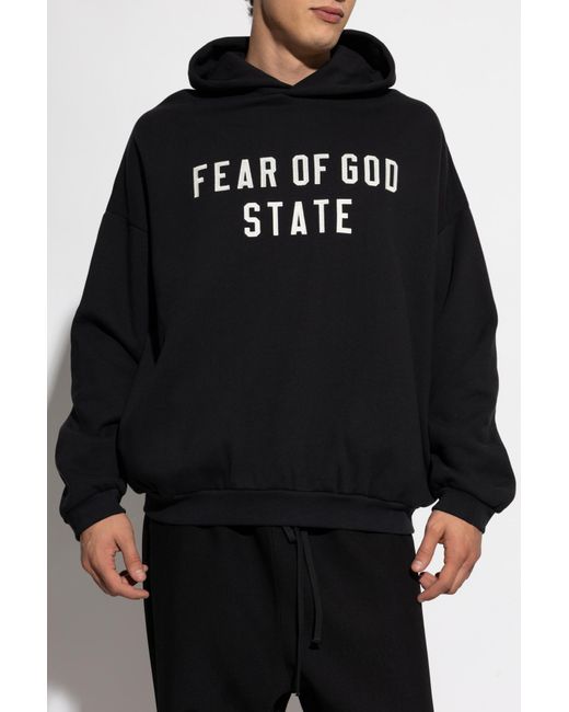 Fear Of God Black Sweatshirt With Embroidered Logo for men