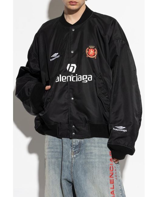 ジャケット・アウター BALENCIAGA Logo Nylon Jacket Black L BALENCIAGA | Logo Tracksuit Jacket | Men | Black | Flannels