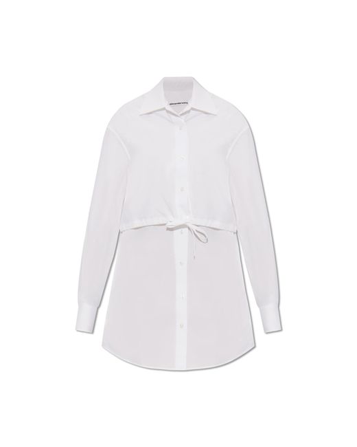 T By Alexander Wang White Cotton Shirt Dress,