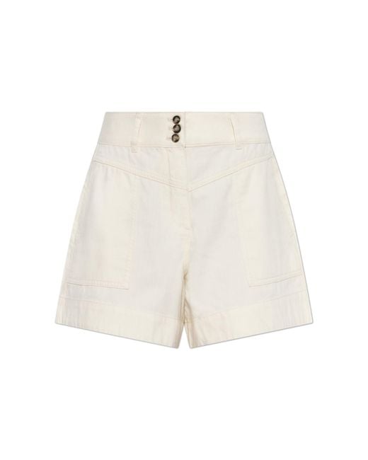 Self-Portrait White High-Waisted Shorts