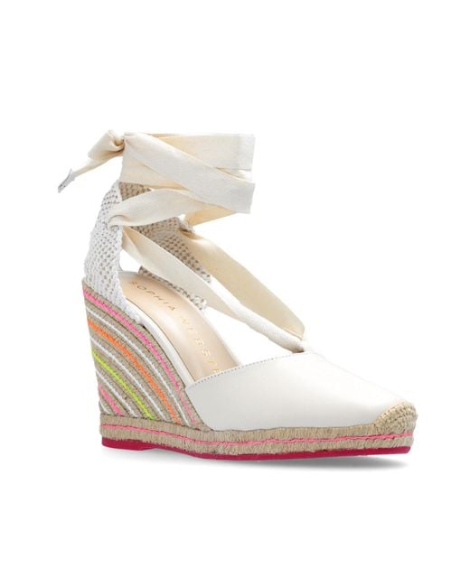 Sophia Webster Pink ‘Valentina’ Wedge Espadrilles