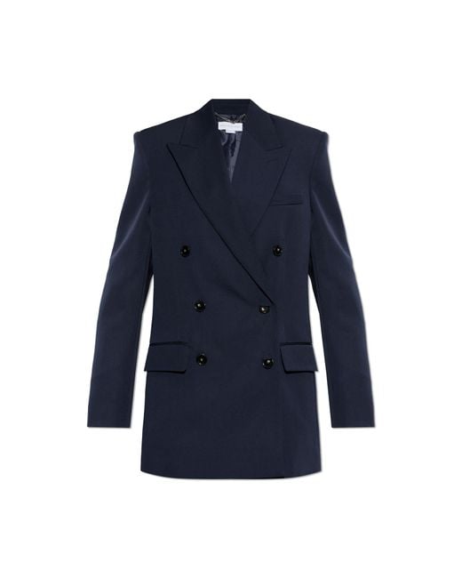 Stella McCartney Blue Double-Breasted Wool Blazer