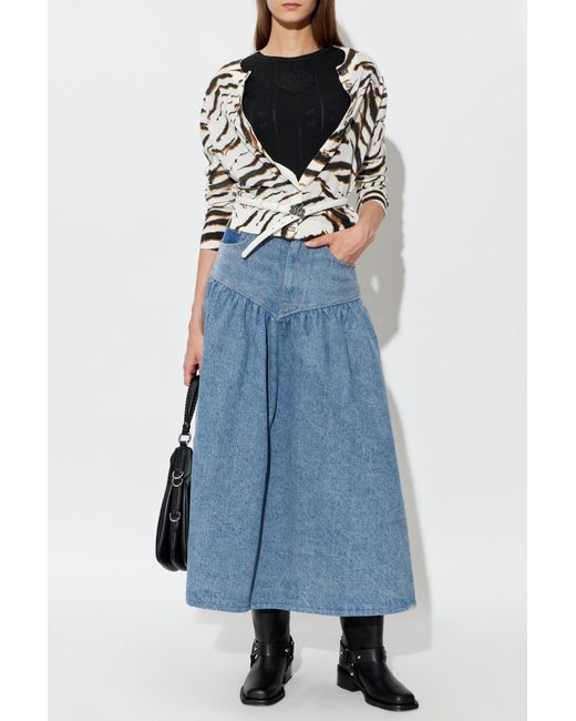 Ganni Blue Top With A Patch