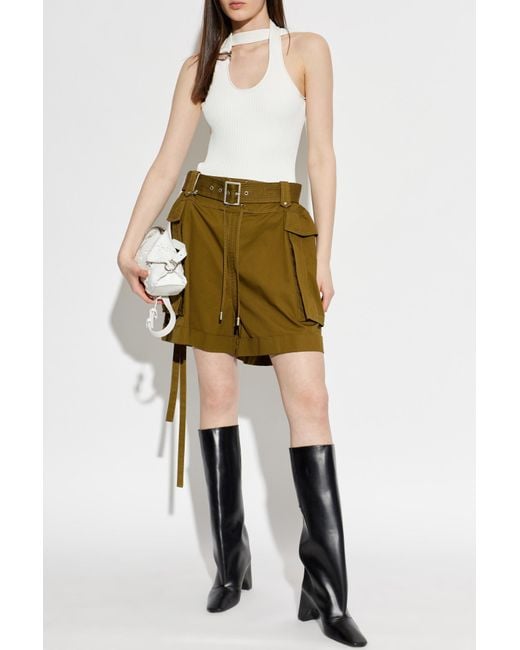 McQueen Metallic Cargo Shorts