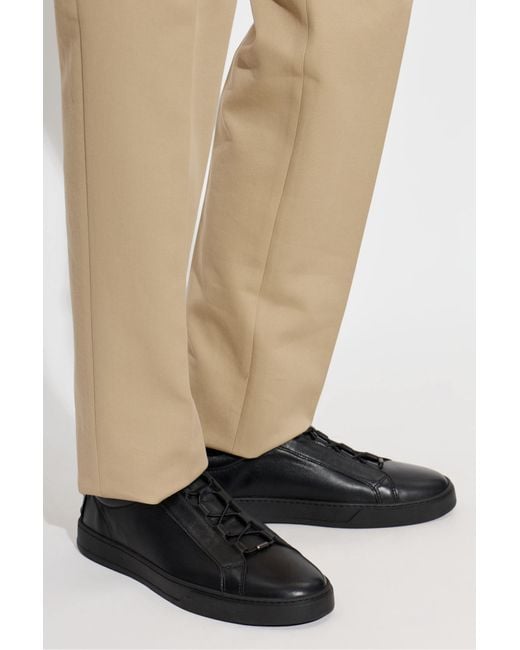 Tod's Black Leather Sports Shoes for men