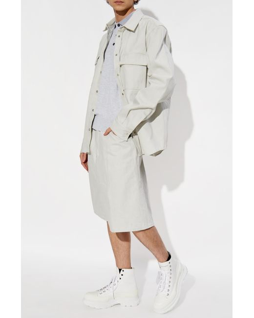 DSquared² White Denim Shorts for men
