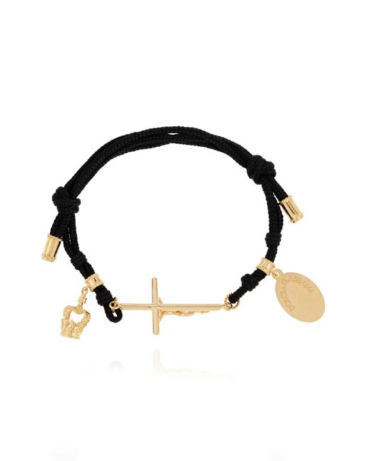 Dolce & Gabbana Black Bracelet With Charms for men