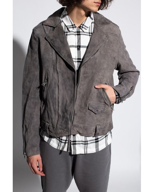 emne Inspicere adelig AllSaints 'antro' Leather Jacket in Grey (Gray) for Men - Lyst