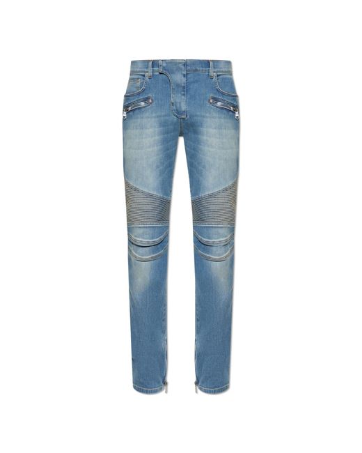 Balmain Blue Jeans With Sewn-In Zippers for men