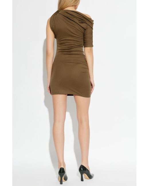 Jacquemus Brown Dress With Decorative Draping
