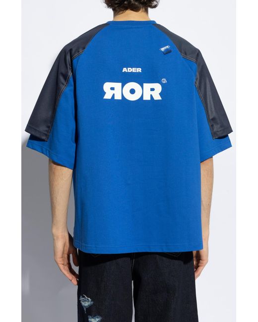Adererror Blue T-Shirt With Logo
