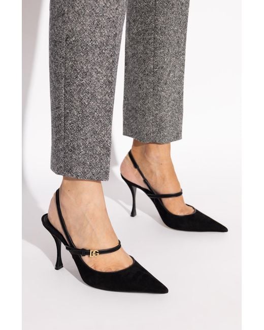 Dolce & Gabbana Black Suede High-Heeled Shoes