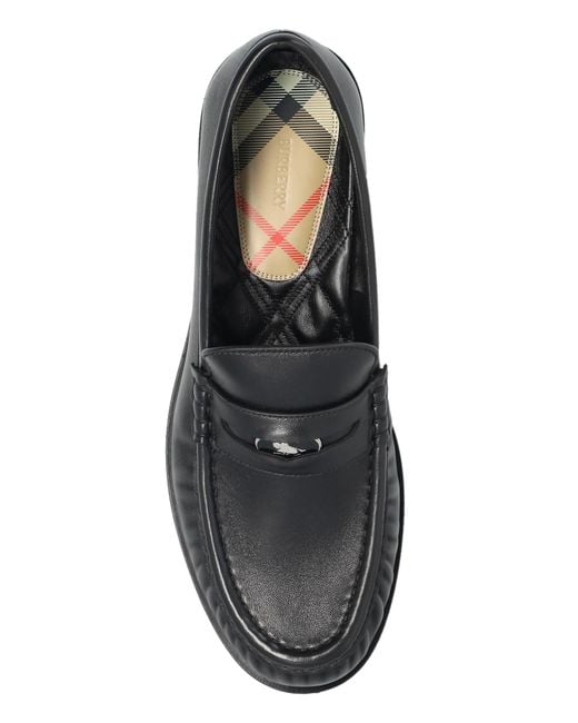 Burberry Black Leather 'Loafers' for men