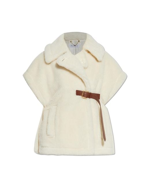 Max Mara Natural Futrzane Poncho "Newabavo"