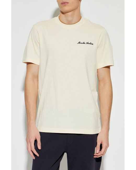 Moncler Blue T-Shirt With Logo for men