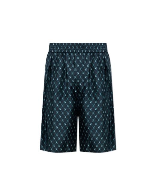 Balmain Blue Silk Shorts for men